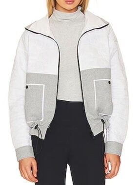 Bogner Jacket FIRE + ICE White / Grey Jacket Wool / Silk Women's Sz 6 US
